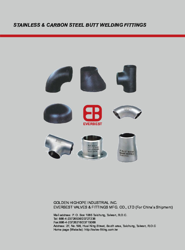 Stainless & Carbon Steel Butt Welding Fittings